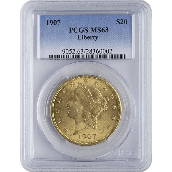 $20 U.S. GOLD LIBERTY PCGS63 — obverse
