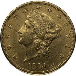 $20 U.S. GOLD LIBERTY XF — obverse