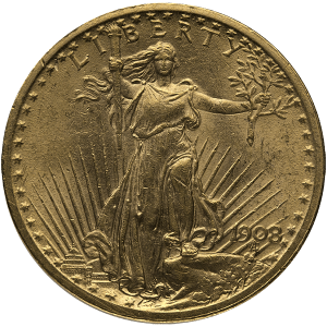 $20 U.S. GOLD SAINT AU — obverse