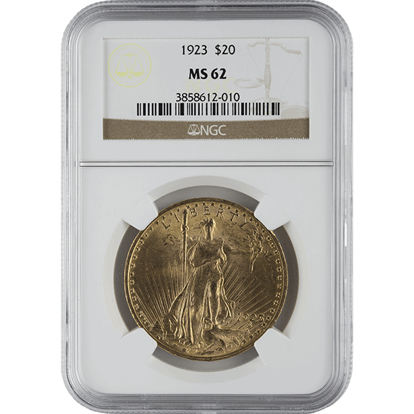 $20 U.S. GOLD SAINT NGC62 — obverse