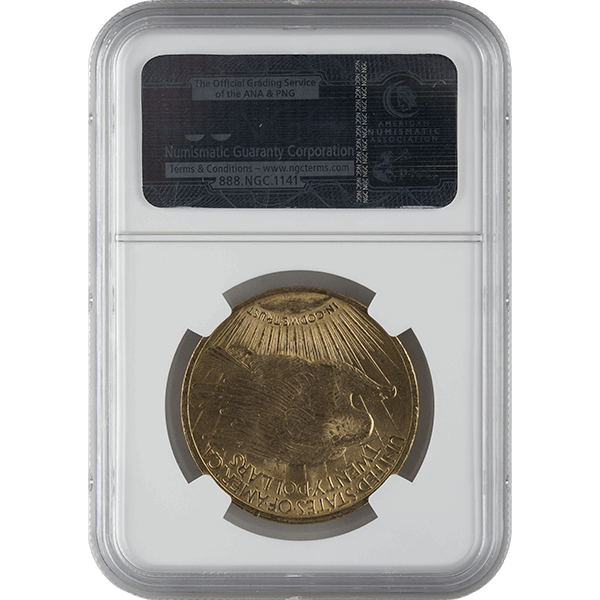 $20 U.S. GOLD SAINT NGC62 — reverse