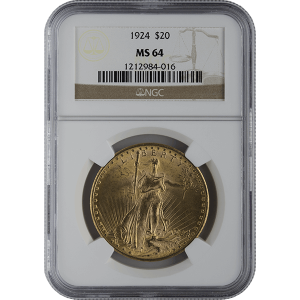$20 U.S. GOLD SAINT NGC64 — obverse