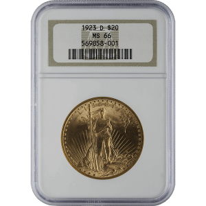 $20 U.S. GOLD SAINT NGC66 — obverse