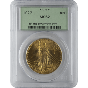 $20 U.S. GOLD SAINT PCGS62 — obverse