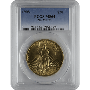 $20 U.S. GOLD SAINT PCGS64 NO MOTTO — obverse