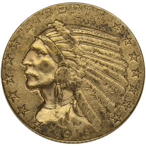 $5 U.S. GOLD INDIAN AU — obverse