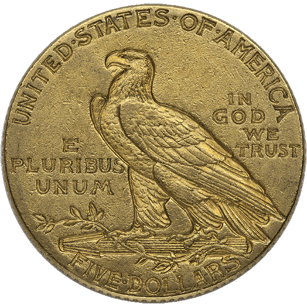 $5 U.S. GOLD INDIAN XF — reverse