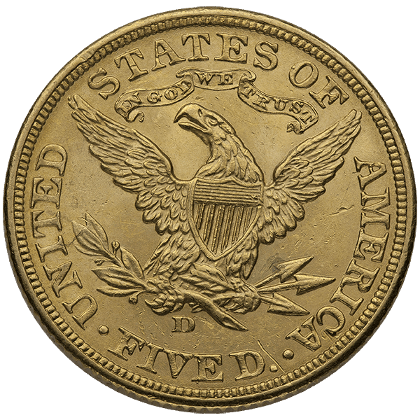 $5 U.S. GOLD LIBERTY AU — reverse