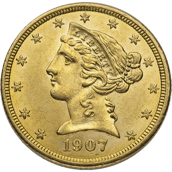 $5 U.S. GOLD LIBERTY BU — obverse