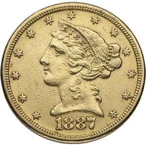 $5 U.S. GOLD LIBERTY XF — obverse