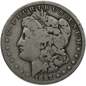 AMERICAN SILVER MORGAN DOLLAR ALMOST GOOD — obverse