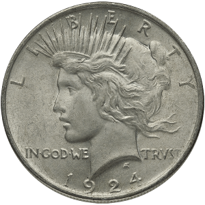 AMERICAN SILVER PEACE DOLLAR AU — obverse