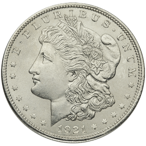 1921 AMERICAN SILVER MORGAN DOLLAR BU — obverse
