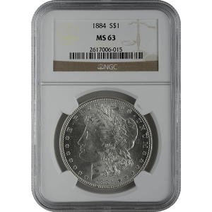 1878-1904 AMERICAN SILVER MORGAN DOLLAR NGC63 — obverse