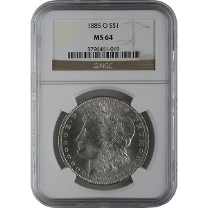 1878-1904 AMERICAN SILVER MORGAN DOLLAR NGC64 — obverse