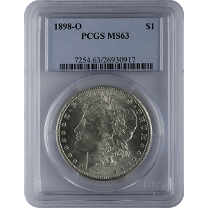 1878-1921 AMERICAN SILVER MORGAN DOLLAR PCGS63 — obverse