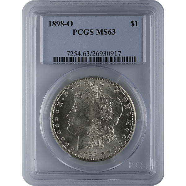 1878-1921 AMERICAN SILVER MORGAN DOLLAR PCGS63 — obverse