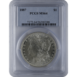 1878-1921 AMERICAN SILVER MORGAN DOLLAR PCGS64 — obverse