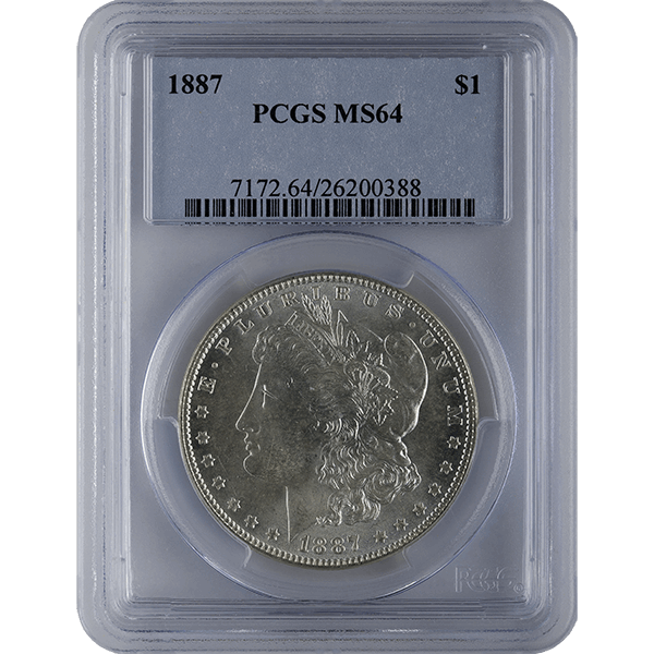 1878-1921 AMERICAN SILVER MORGAN DOLLAR PCGS64 — obverse