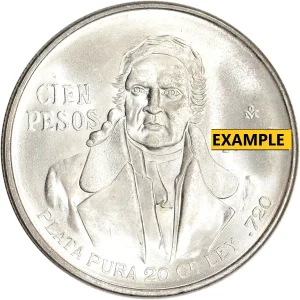 1977-1979 MEXICAN 100 PESO SILVER — obverse