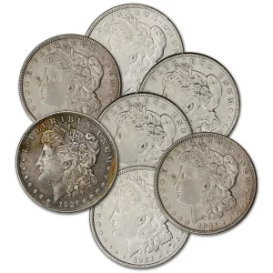 AMERICAN SILVER DOLLAR 1921 MORGAN CLEANED OR EXCESSIVE WEAR — obverse