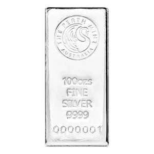 100 OZ SILVER BAR PERTH CAST — obverse