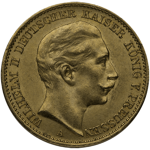 20 MARK GERMAN GOLD COIN — reverse
