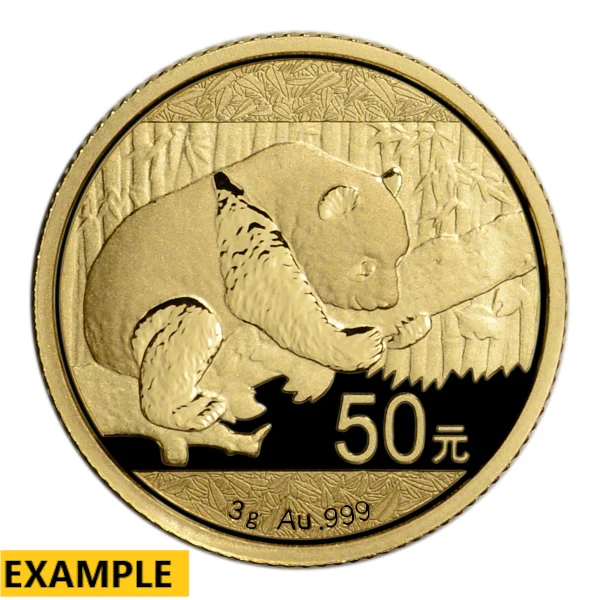 3 GRAM CHINESE GOLD PANDA NO PLASTIC — obverse