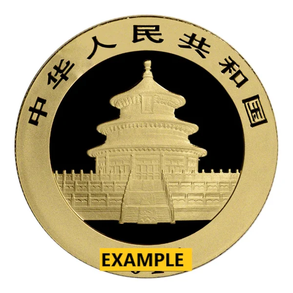 3 GRAM CHINESE GOLD PANDA NO PLASTIC — reverse