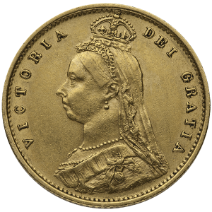 1/2 ENGLISH GOLD SOVEREIGN — obverse