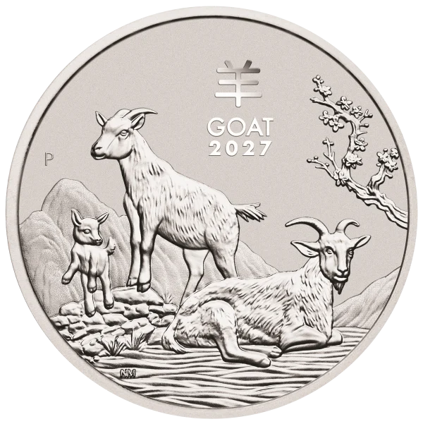 2027 1/2 OZ PERTH MINT SILVER GOAT (LUNAR SERIES) — obverse